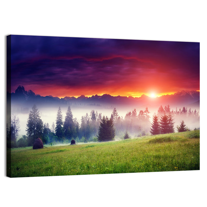 Glowing Mountain at Sunrise Wall Art as a canvas print