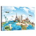 World Monuments Map Wall Art