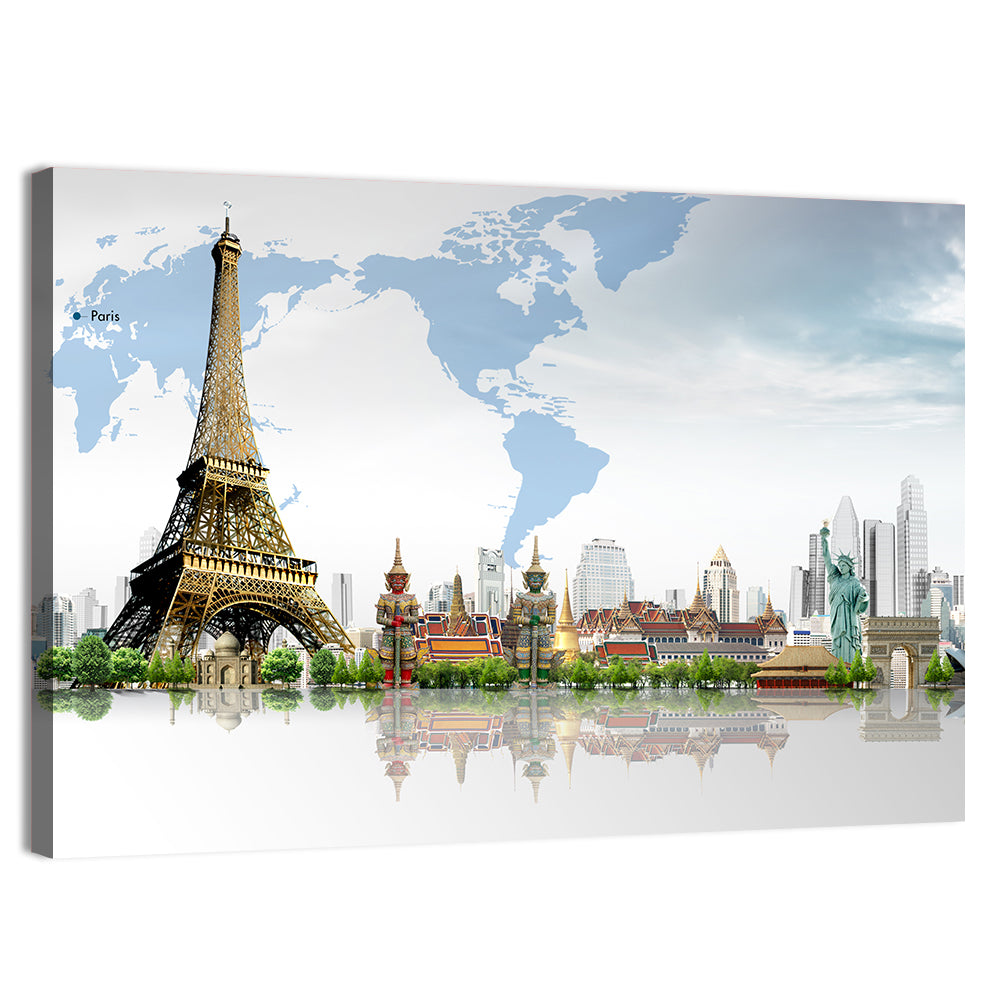 Global Landmarks Collage Wall Art