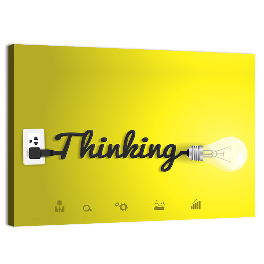 Thinking Cord Typography Wall Art, canvas print, landscape