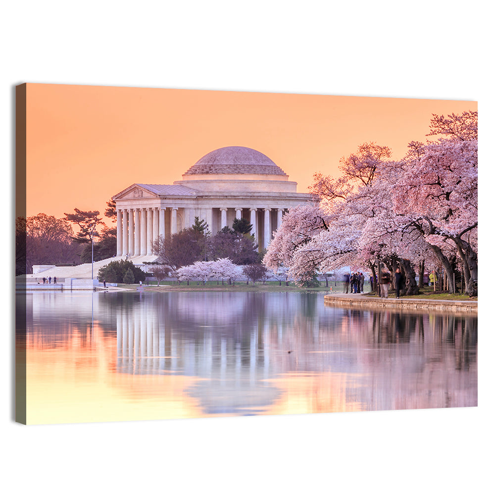 Jefferson Memorial with Cherry Blossoms Wall Art