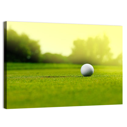 Dimpled Golf Ball on Putting Green Wall Art