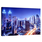 Downtown Dubai Night Skyline Wall Art