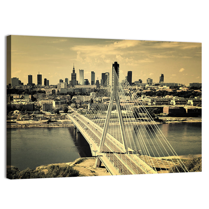 Warsaw Bird's-eye View Wall Art as a canvas print