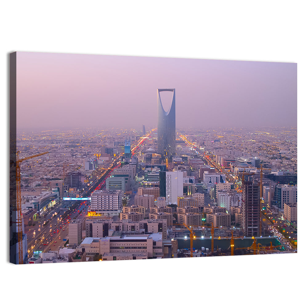 Kingdom Centre Riyadh at Dusk Wall Art, canvas print, landscape