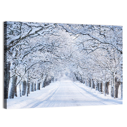 Snowy Morning Alley Wall Art