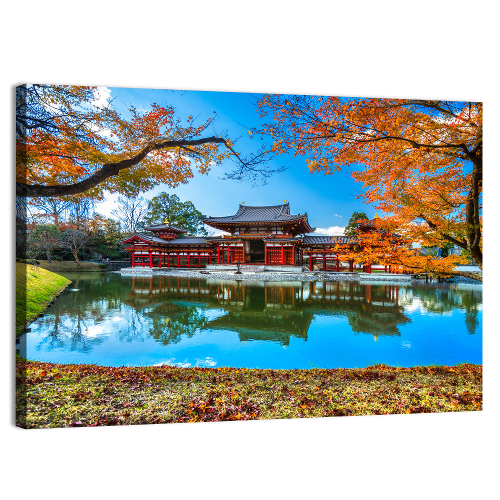 Byodo-in Temple Phoenix Hall Wall Art, canvas print, landscape
