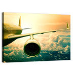 Passenger Jet Wing at Sunset Wall Art