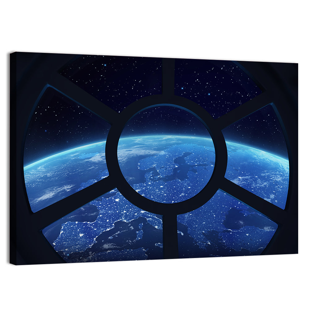 Earth from Space Station Wall Art, canvas print, landscape