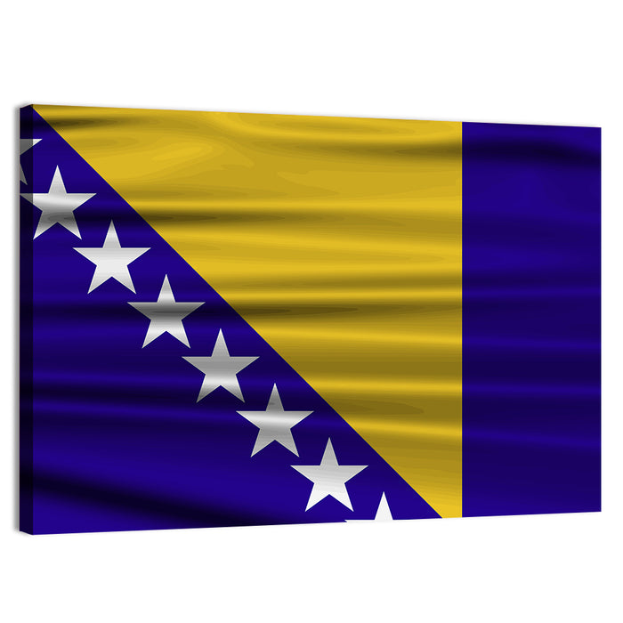 Bosnia and Herzegovina Flag Wall Art as a canvas print
