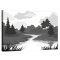 Winding River Silhouette Wall Art