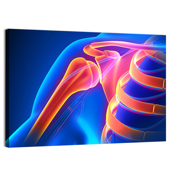 Shoulder Pain Anatomy Study Wall Art as a canvas print