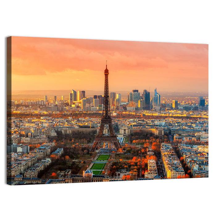 Eiffel Tower at Golden Twilight Wall Art as a canvas print