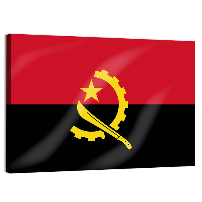 Flag of Angola Wall Art as a canvas print