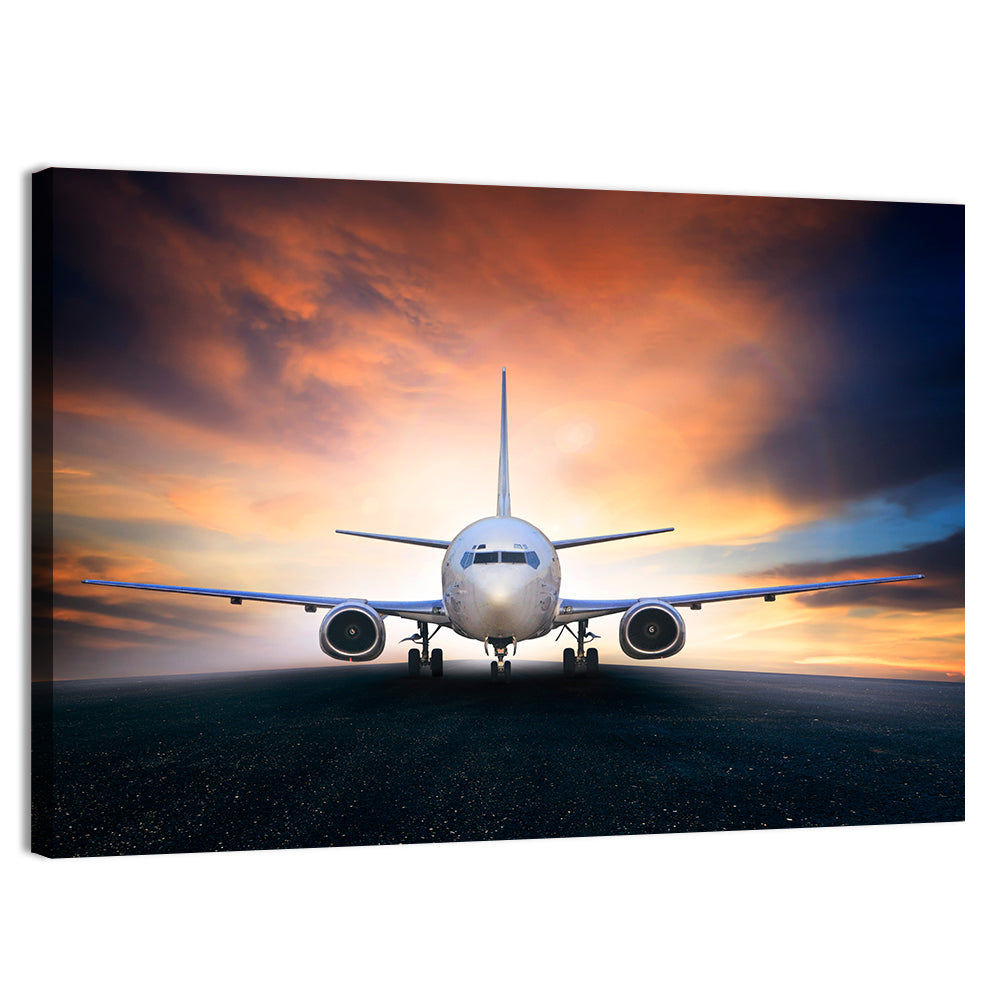 Centered Jet at Sunset Wall Art, canvas print, landscape