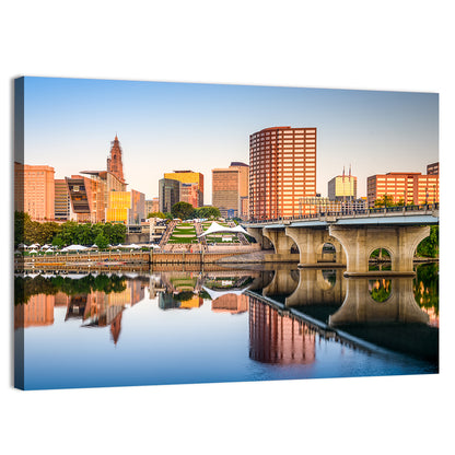 Hartford City Skyline Wall Art