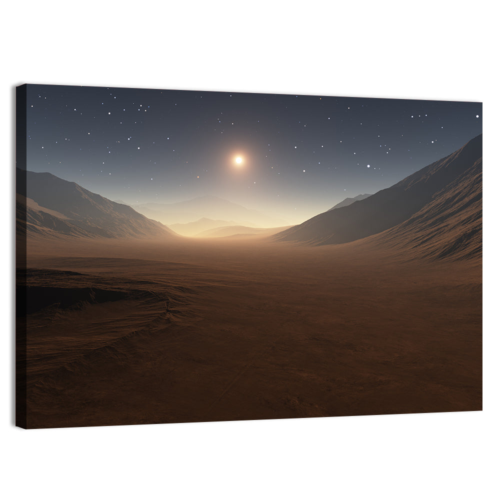 Martian Sunset Wall Art, canvas print, landscape