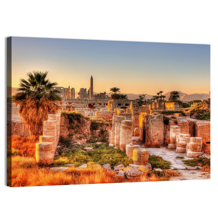 Karnak Temple at Golden Dusk Wall Art