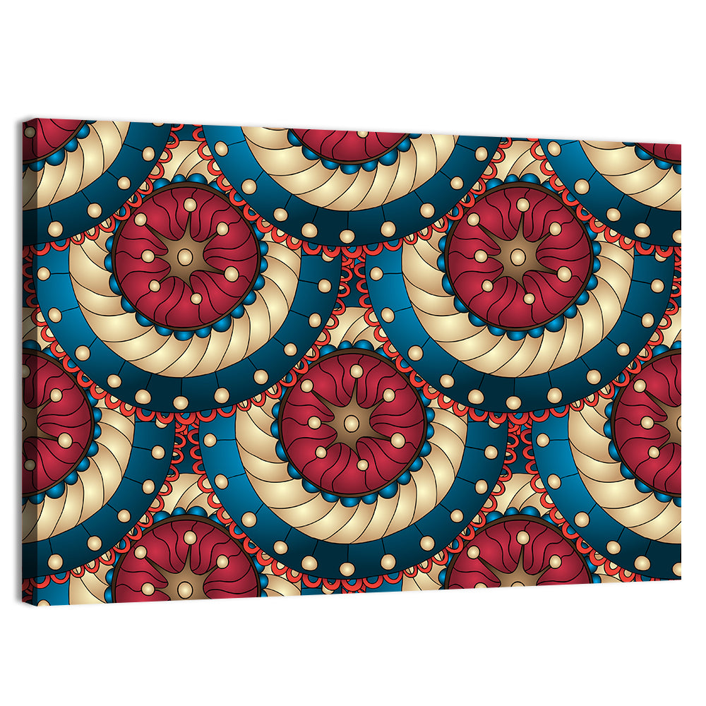 Tessellated Fish Scale Pattern Wall Art, canvas print, landscape