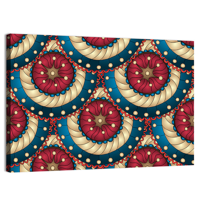 Tessellated Fish Scale Pattern Wall Art as a canvas print