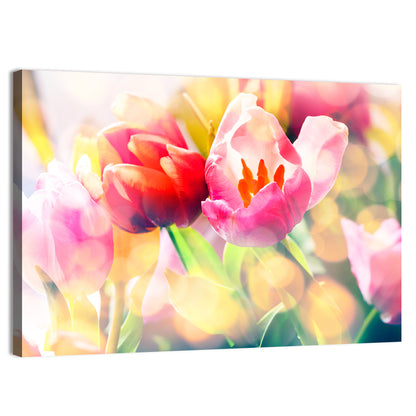 Vibrant Spring Tulips Close Up Wall Art