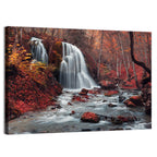 Dual Tier Autumn Forest Waterfall, Crimea Wall Art