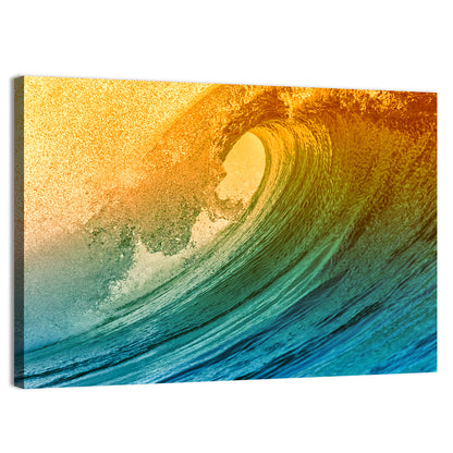 Golden Hour Barrel Wave Wall Art