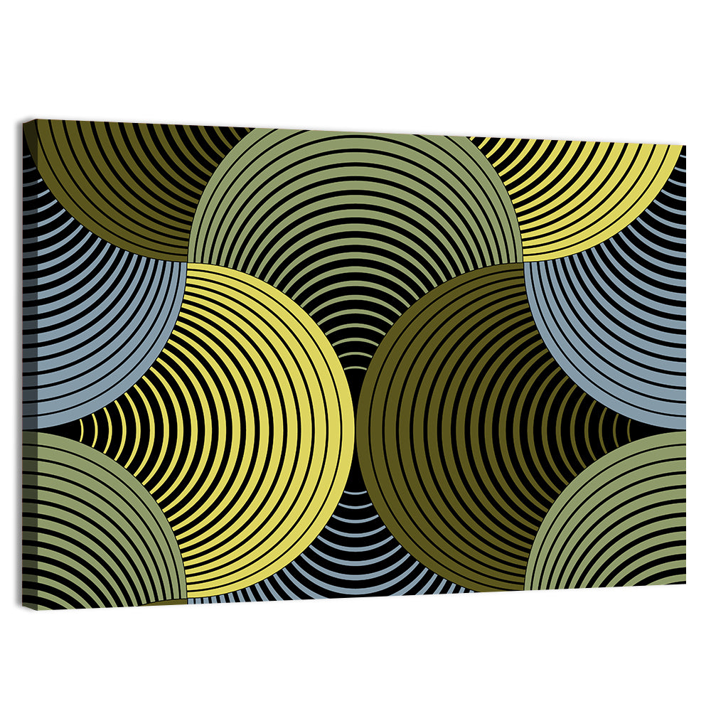 Olive and Yellow Petal Grid Wall Art