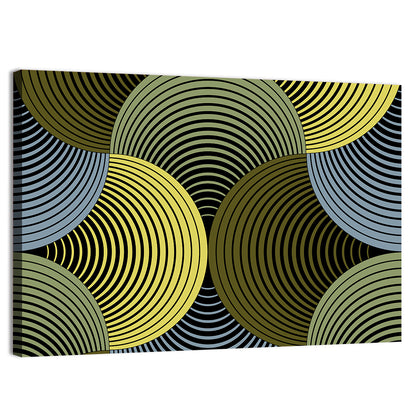 Olive and Yellow Petal Grid Wall Art
