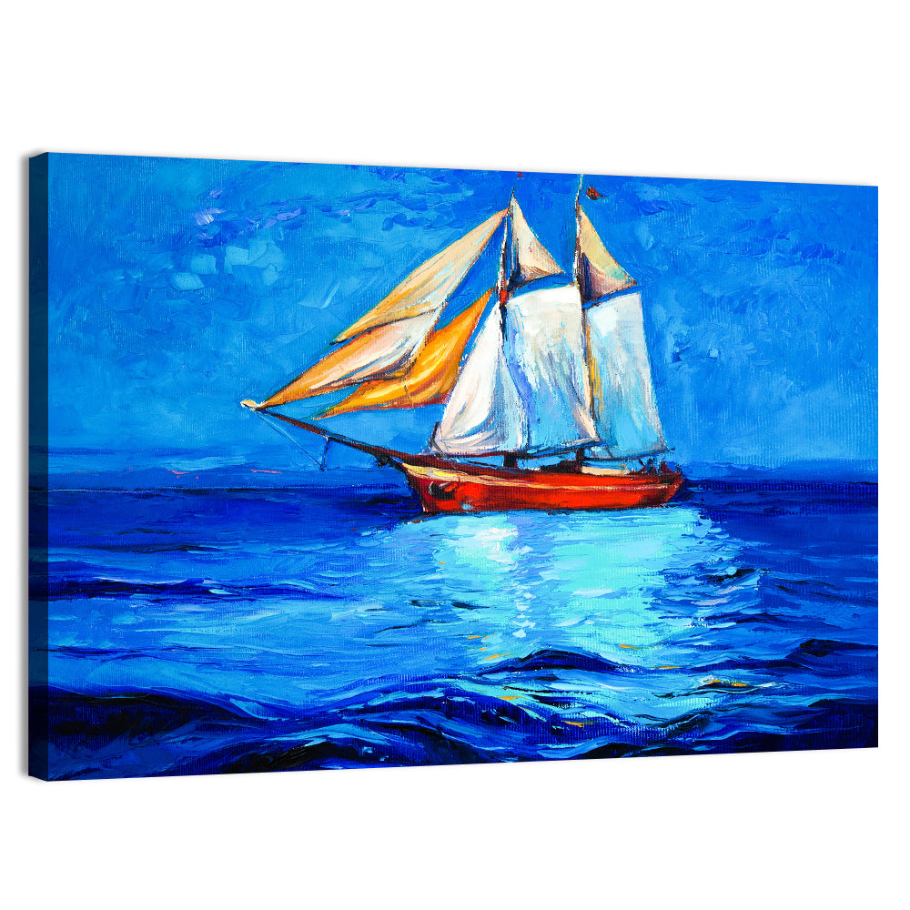 Sailboat at Golden Hour Wall Art, canvas print, landscape
