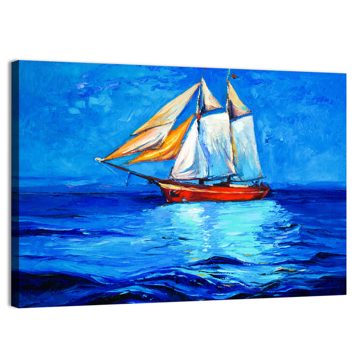 Sailboat at Golden Hour Wall Art as a canvas print