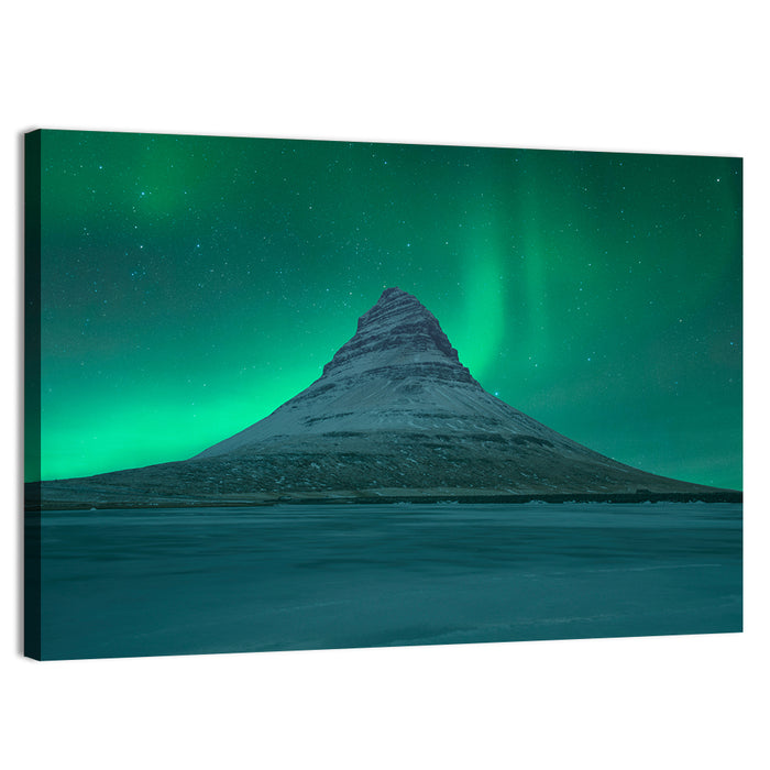 Northern Lights Over Kirkjufell Wall Art as a canvas print