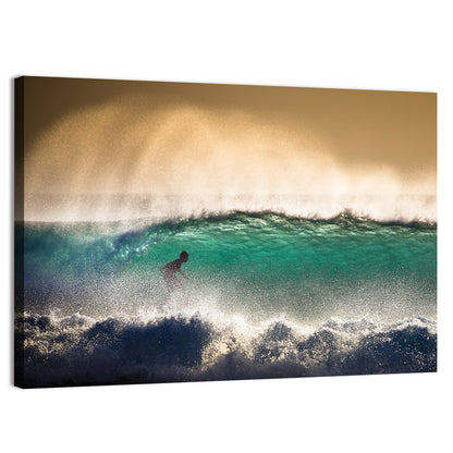 Bali Surfer in Barrel Wave Wall Art