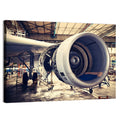 Open Jet Engine in Hangar Wall Art