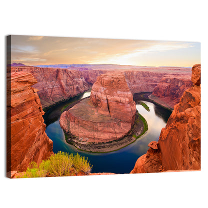 Horseshoe Bend at Golden Hour Wall Art