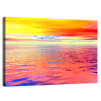 Surreal Ocean Sunset Illustration Wall Art