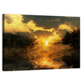 Golden Sunset Over Lake Wall Art