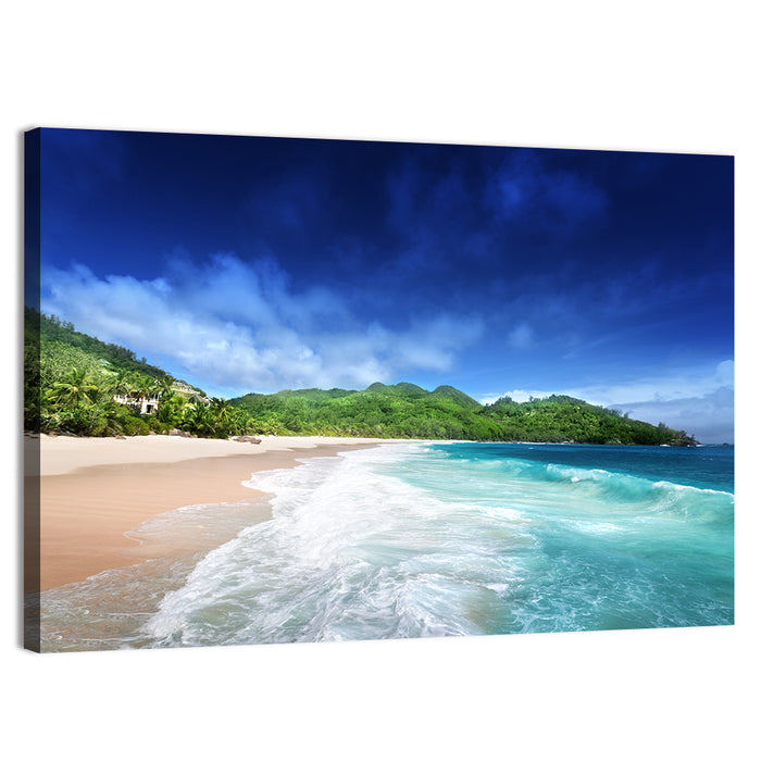 Mahe Island Beach Wall Art as a canvas print