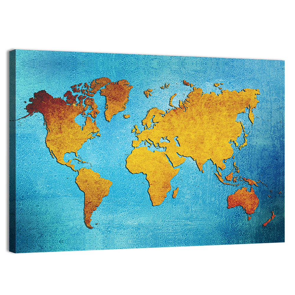 Grunge World Map Wall Art