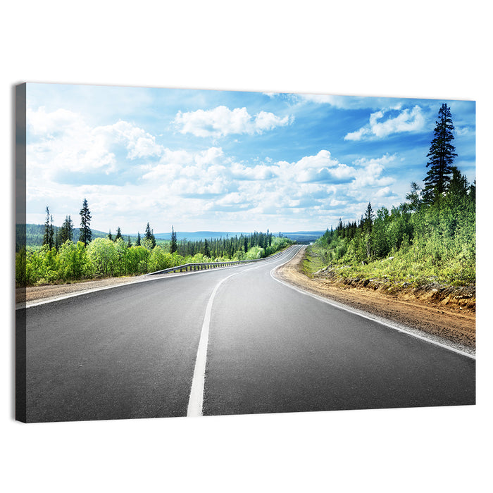 Road to Mountain Horizon Wall Art as a canvas print