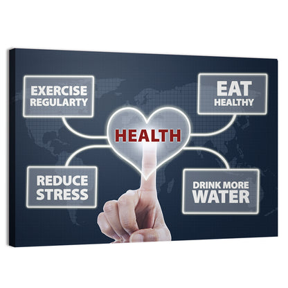 Healthy Heart Tips Infographic Wall Art