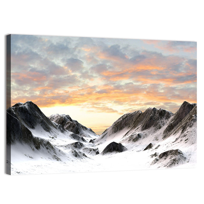 Snowy Mountain Peak Wall Art as a canvas print