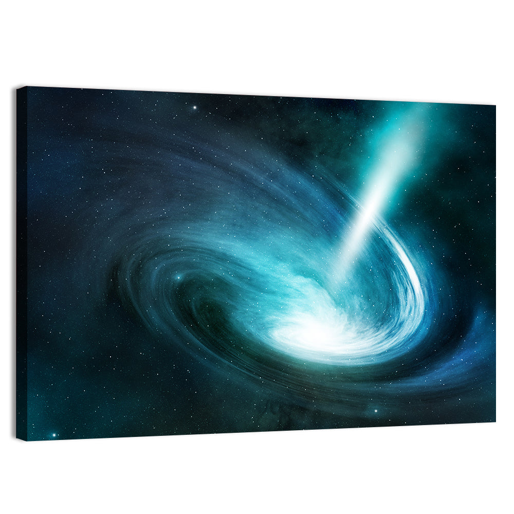 Spiral Galaxy with Radiant Jet Stream Wall Art