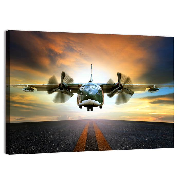 Vintage Military Transport Plane Wall Art as a canvas print