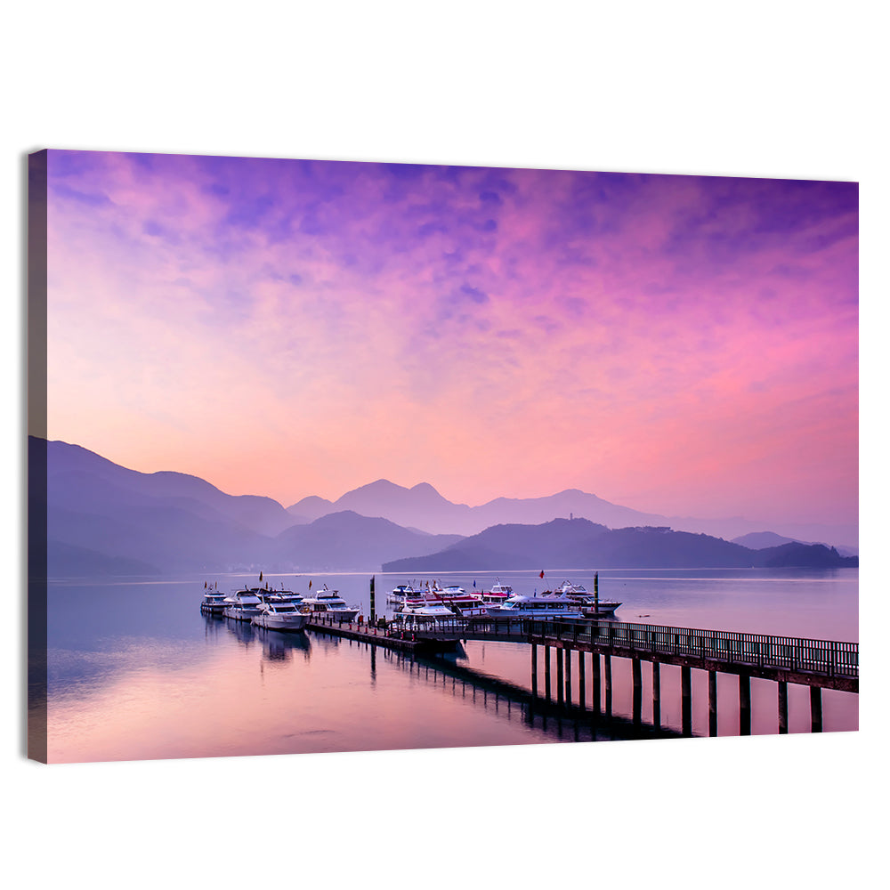 Sun Moon Lake at Dusk Wall Art