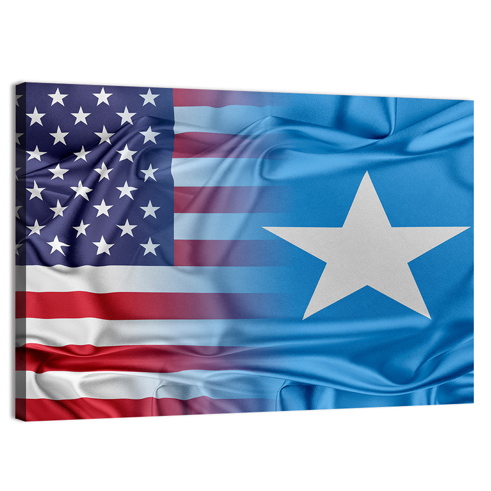 American and Somali Flags Wall Art