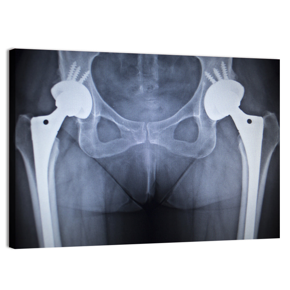 Pelvic X-ray with Hip Implants Wall Art
