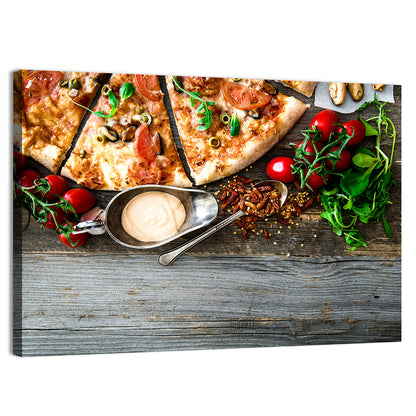 Seafood Pizza with Mussels and Tomatoes Wall Art