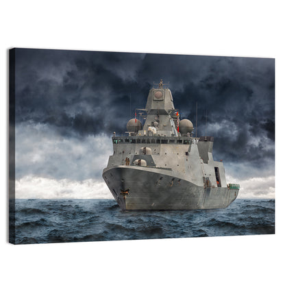 Frigate in Stormy Sea Wall Art