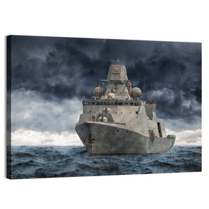 Military Ship On Sea Wall Art